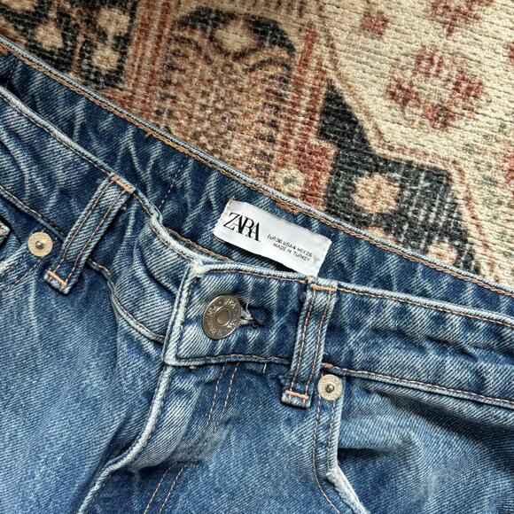 Zara Hi Rise Wide Leg Full Length Jeans - Picture 4 of 9